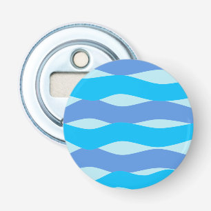 Blauwe Golfjes Patroon Button Flesopener