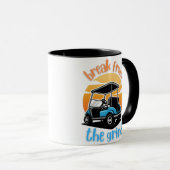 Blauwe Golfkar Coffee Mug Mok (Voorkant rechts)
