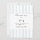 Blauwe golfkar kleine putter op de weg kaart (Voorkant)