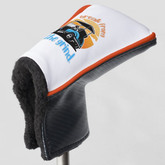 Blauwe Golfkar Putterhoes Golfheadcover (3/4 voorkant)