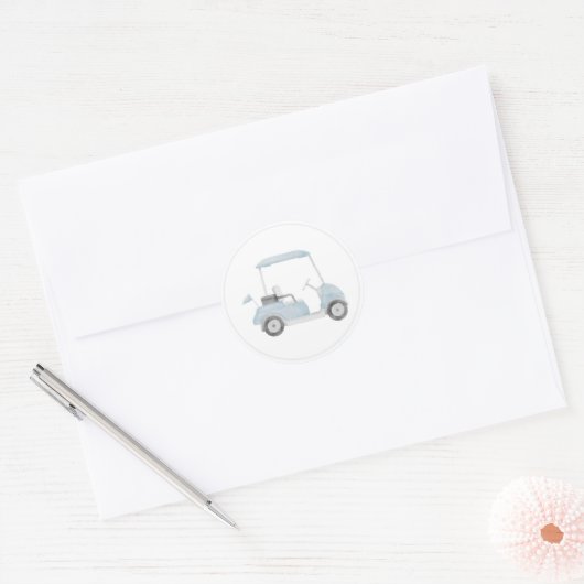 Blauwe golfkar sticker (Envelop)