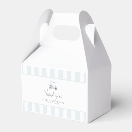 Blauwe golfkar voorkeursdoos bedankdoosjes (Voorkant Zijde)