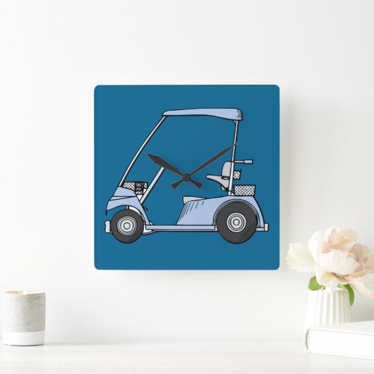 blauwe golfklokje vierkante klok (Huis)