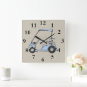 blauwe golfklokje vierkante klok (Huis)