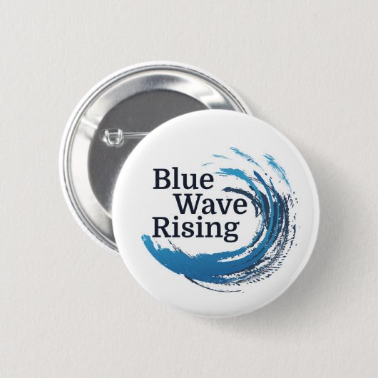 Blauwe golflengte ronde button 5,7 cm (Voorkant /achterkant)