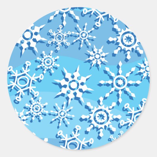 Blauwe golflengte ronde sticker (Voorkant)