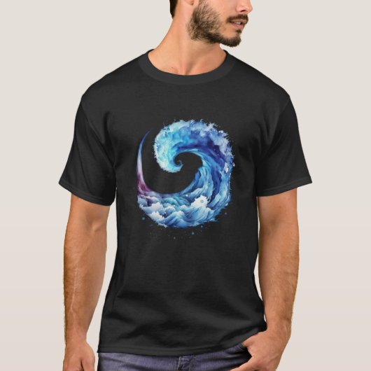 Blauwe golflengte surf Aquarius mermai T-shirt (Voorkant)