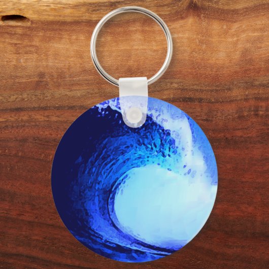 Blauwe golflengte van Surf Sleutelhanger (Achterkant)