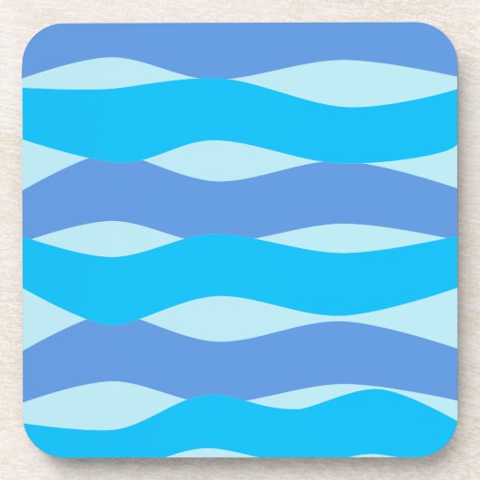 Blauwe Golfpatroon Bier Onderzetter (Voorkant)