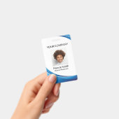 Blauwe Golfstijl Foto ID Badge (Handheld)