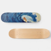 Blauwe golfsurfer surfskateboardontwerp skateboard (Horizontaal)