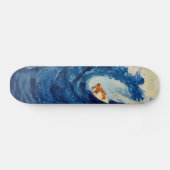 Blauwe golfsurfer surfskateboardontwerp skateboard (Horizontaal)