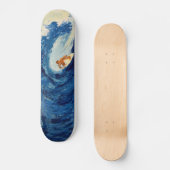 Blauwe golfsurfer surfskateboardontwerp skateboard (Voorkant)