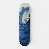 Blauwe golfsurfer surfskateboardontwerp skateboard (Voorkant)
