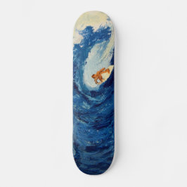 Blauwe golfsurfer surfskateboardontwerp skateboard