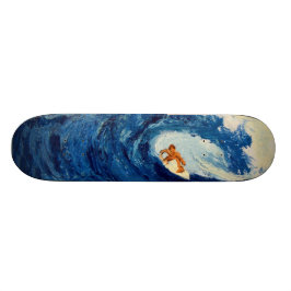 Blauwe golfsurfer surfskateboardontwerp skateboard