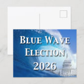Blauwe Golfverkiezing 2026 Briefkaart (Voorkant / Achterkant)