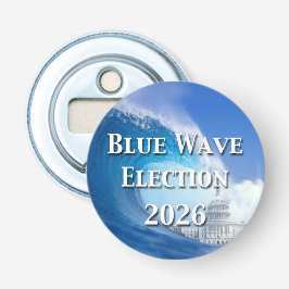 Blauwe Golfverkiezing 2026 Button Flesopener