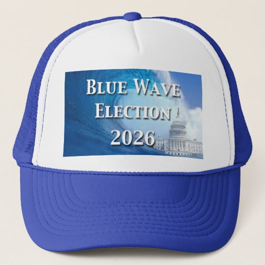 Blauwe Golfverkiezing 2026 Trucker Pet (Voorkant)