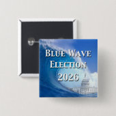 Blauwe Golfverkiezing 2026 Vierkante Button 5,1 Cm (Voorkant /achterkant)