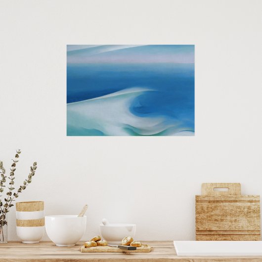 Blauwe golfzee van Georgia O'Keeffe Poster (Keuken)