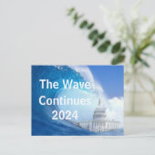 Blauwe golven aanpassen 2024 briefkaart (Staand voorkant)