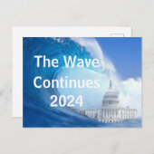 Blauwe golven aanpassen 2024 briefkaart (Voorkant / Achterkant)