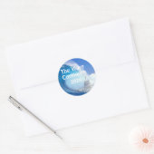 Blauwe golven aanpassen 2024 ronde sticker (Envelop)