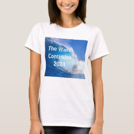 Blauwe golven aanpassen 2024 t-shirt