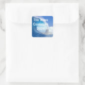 Blauwe golven aanpassen 2024 vierkante sticker (Tas)