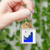 Blauwe Golven Abstract Sleutelhanger (Hand)