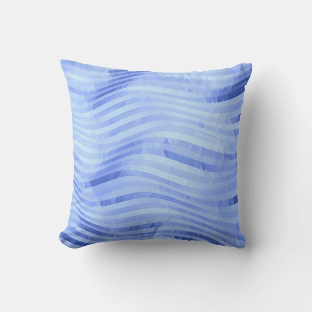 Blauwe golven Abstracte stijlpiloot Kussen (Voorkant)