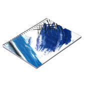 Blauwe golven abstracte waterverf hedendaagse kuns notitieboek (Linkerzijde)