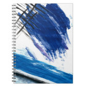 Blauwe golven abstracte waterverf hedendaagse kuns notitieboek (Voorkant)