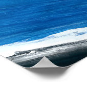 Blauwe golven abstracte waterverf hedendaagse kuns poster (Hoek)