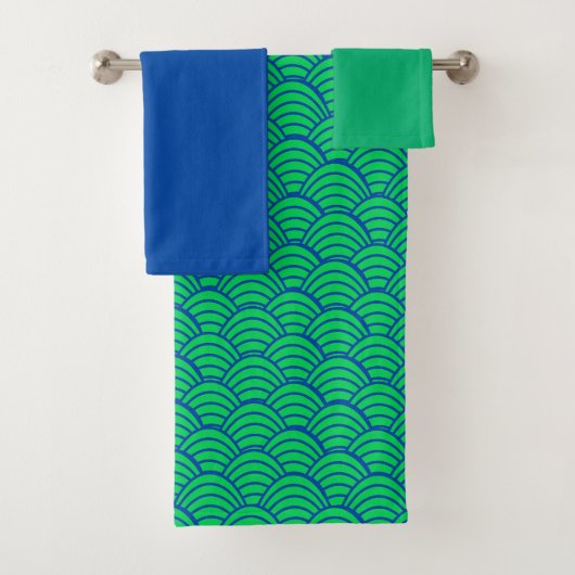 Blauwe golven bad handdoek (Insitu)