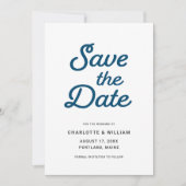 Blauwe Golven Bewaar de Datumkaart Save The Date (Voorkant)