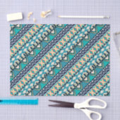 Blauwe golven Boho Earth Tones Tribal Patroon Tissuepapier (Craft)