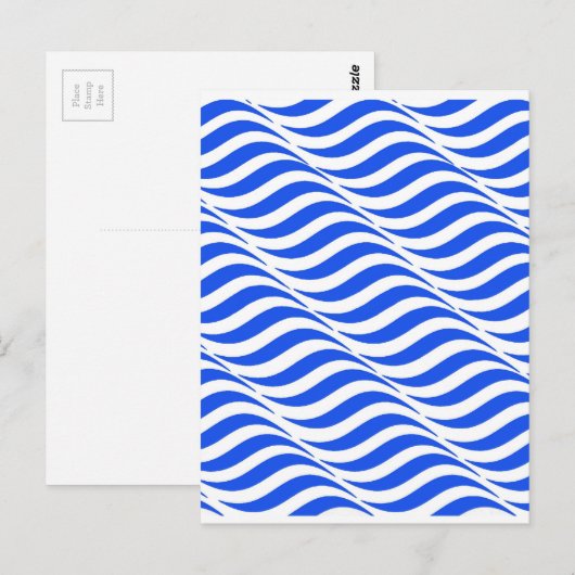 Blauwe golven briefkaart (Voorkant / Achterkant)