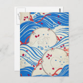  blauwe golven briefkaart (Voorkant / Achterkant)