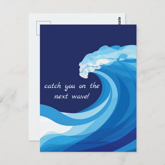 Blauwe golven briefkaart (Voorkant / Achterkant)