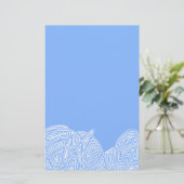 Blauwe golven briefpapier (Staand voorkant)