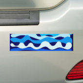 Blauwe golven bumpersticker (Op auto)