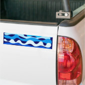 Blauwe golven bumpersticker (Op Truck)