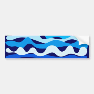 Blauwe golven bumpersticker