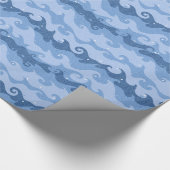 Blauwe golven cadeaupapier (Hoek)