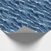 Blauwe golven die botsen cadeaupapier (Hoek)