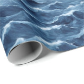 Blauwe golven die botsen cadeaupapier (Rol Hoek)