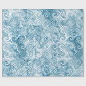 Blauwe golven die papier verpakken (Vlak)