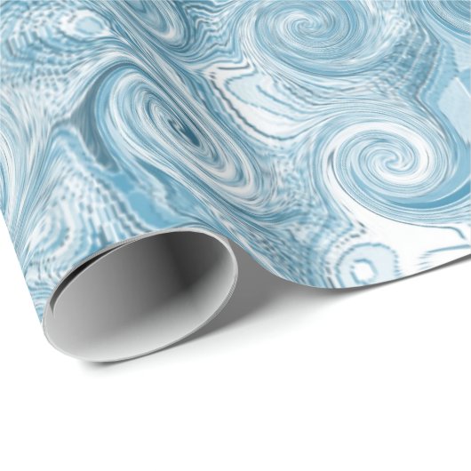 Blauwe golven die papier verpakken (Rol Hoek)